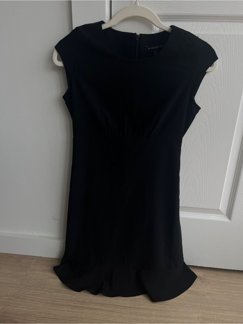 Banana Republic Black Cap-Sleeve Mini Dress